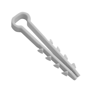 Дюбель-хомут для плоского кабеля белый